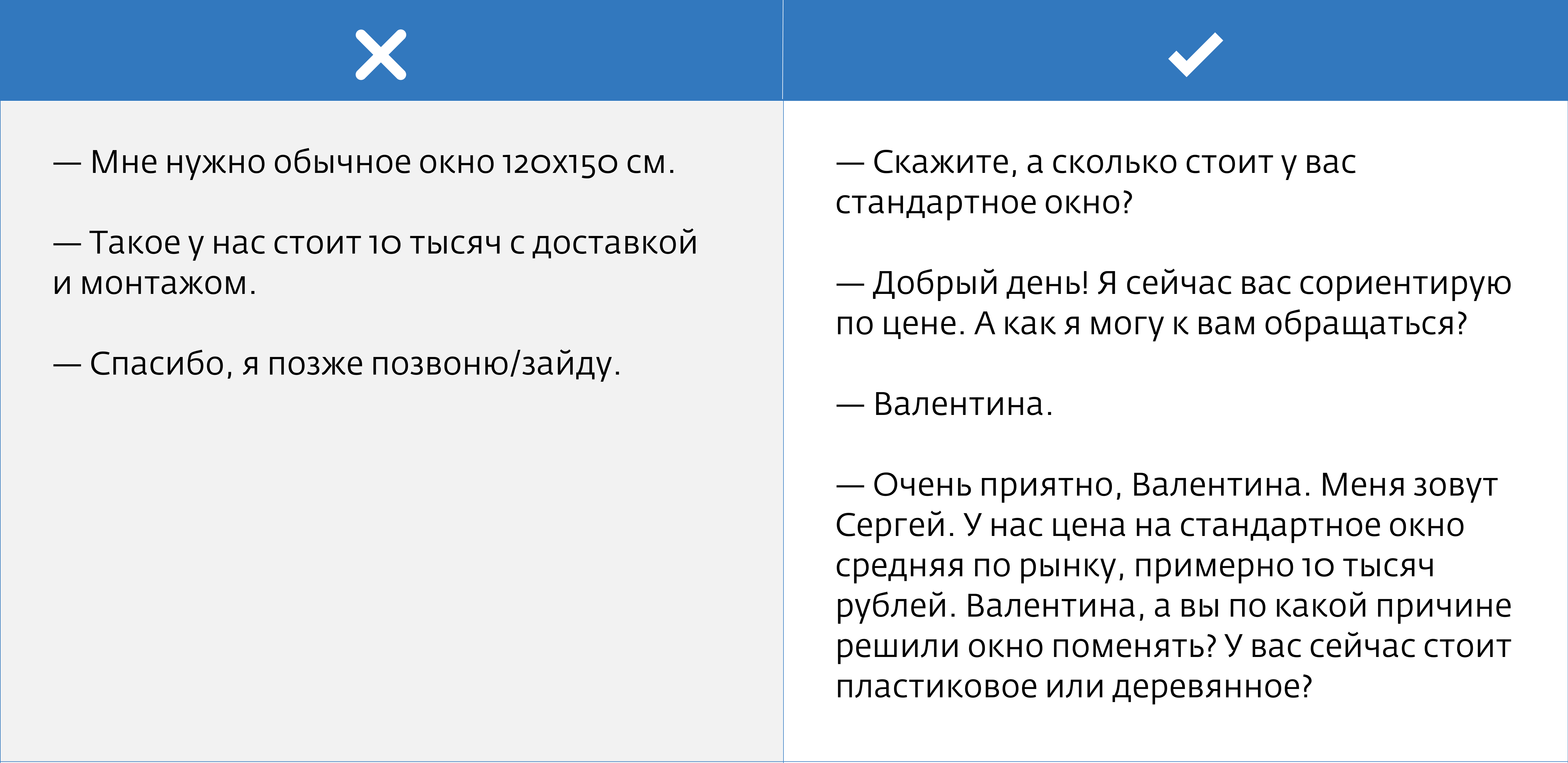 Продаем дорогие окна: примеры правильных и неправильных диалогов с клиентом  - Synergy PRO - Блог